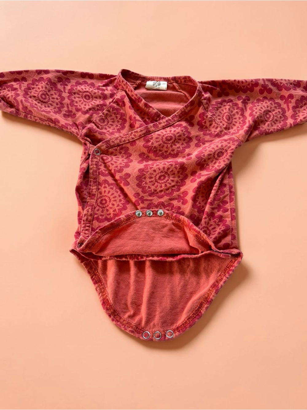Kate Quinn Baby Unisex Bohemian Print Rusty Orange Long Slv Bodysuit Size 6-12m - Picture 3 of 10